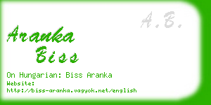 aranka biss business card